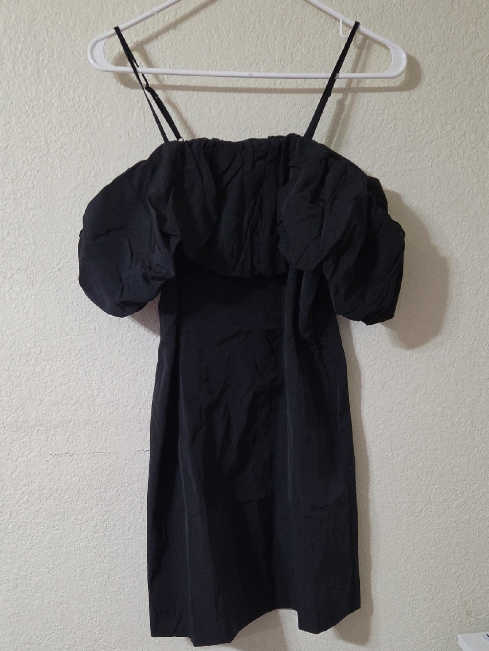 a new day Black Puff-Sleeve Mini Dress